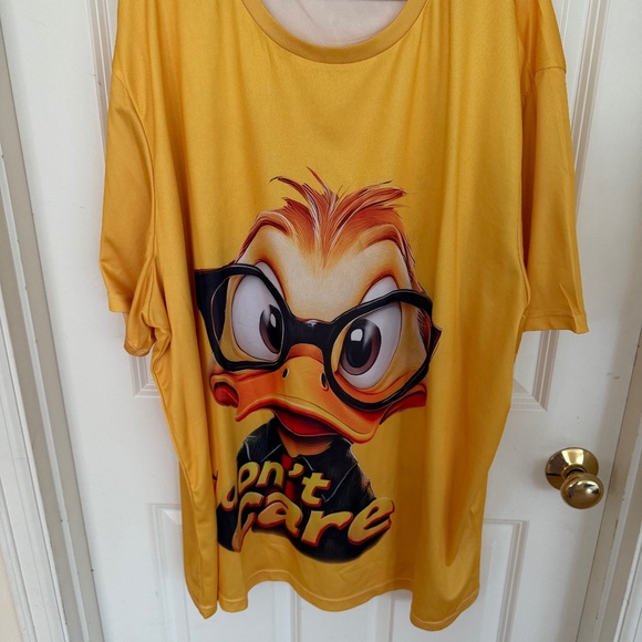 Other - i don"t care tee shirt size 6xl yellow poly